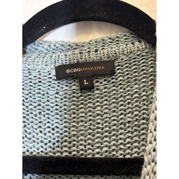 BCBG Maxazria Knit Cardigan Sweater Boho‎ Teal Large G10 - Picture 2 of 5